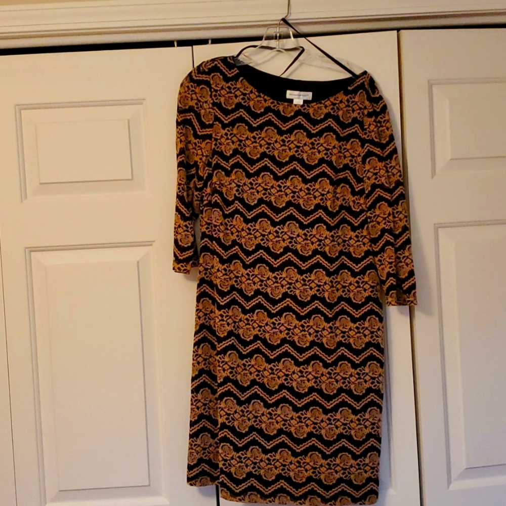 Black and tan Christopher Banks  size 16 dress